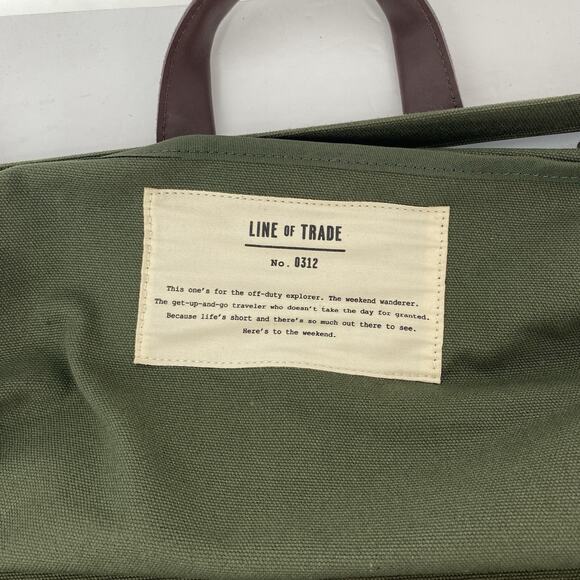Line of Trade Weekender Green Canvas And Leather Bag Large - Picture 7 of 7